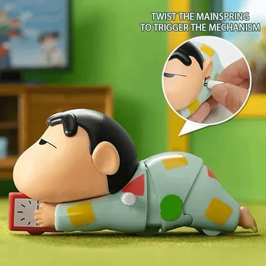 Crawling Shinchan Toy with Clock – Cute Cartoon Action Figure for Kids