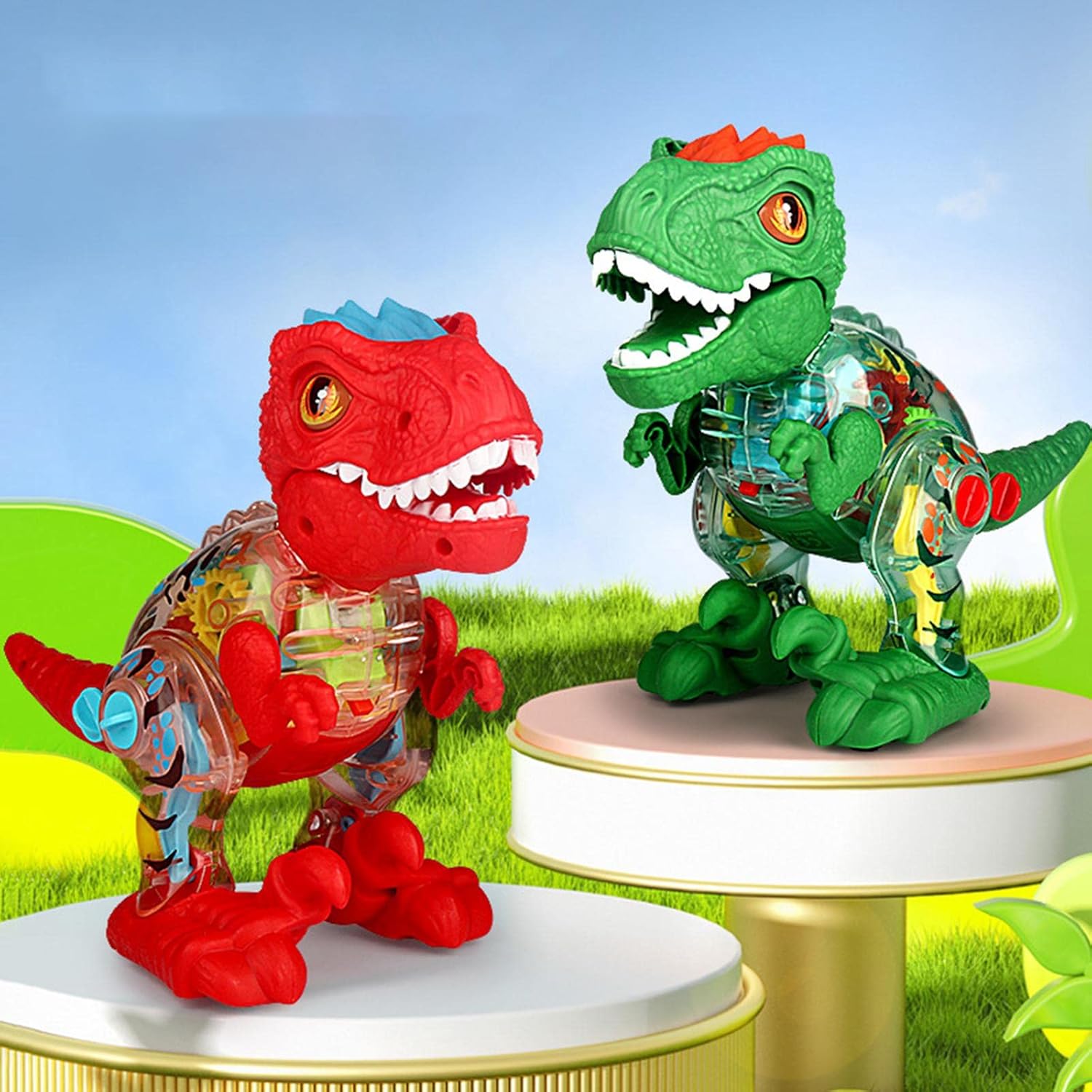 Toy Assemblable Transparent Dinosaur Durable Transparent for Gift