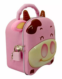 Cute Cow Money Safe Piggy Bank with Lock
