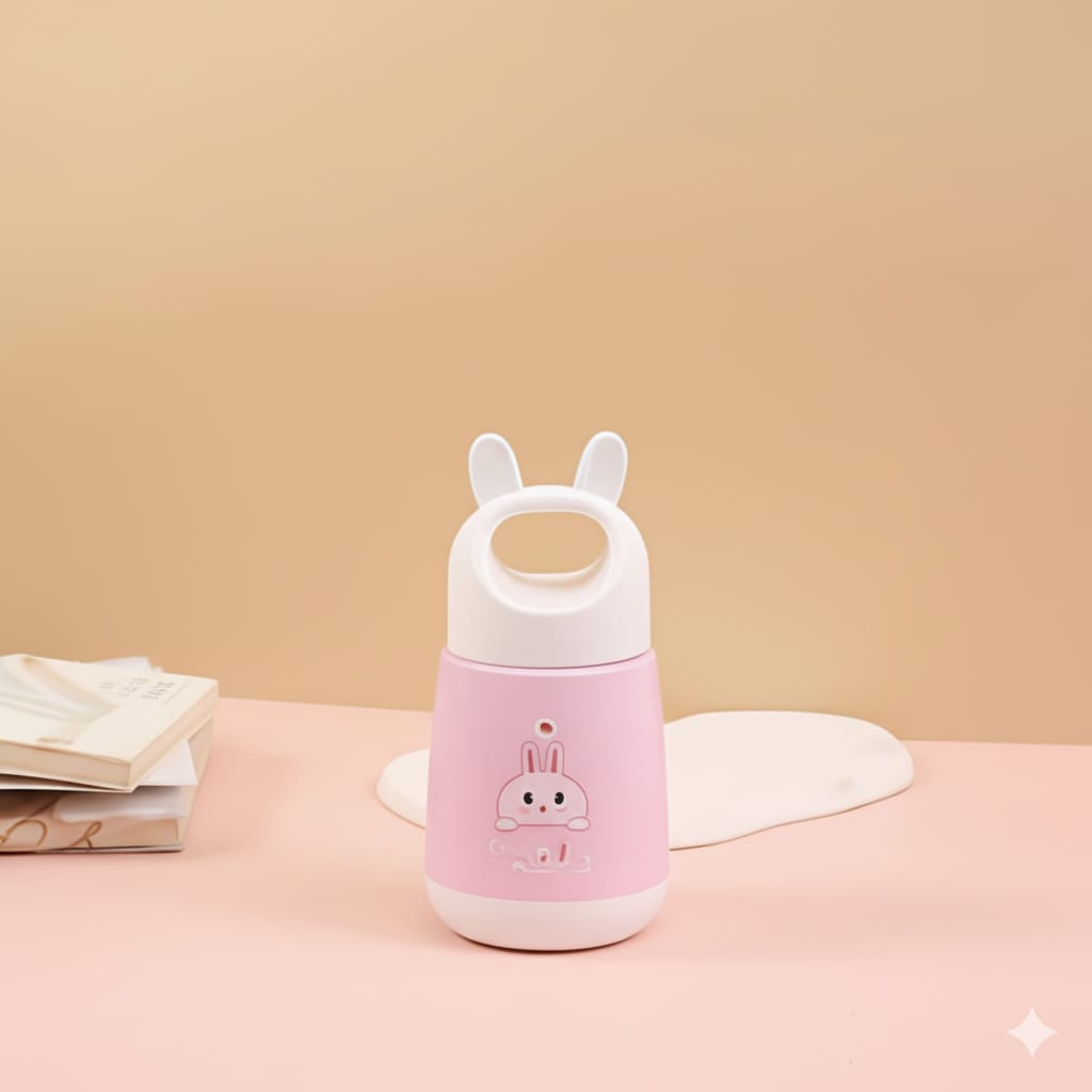Rabbit Kids Vacuum Flask Bottle – 250ml Insulated Glass Water Bottle