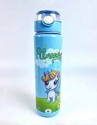 Unicorn Printed Kids Water Bottle – Leakproof & Stylish Sipper
