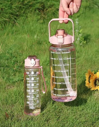 3 in 1 Transparent Water Bottle (2000ML, 900ML, 300ML with Motivational Design
