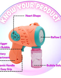 Bubble Machine for Kids Automatic Bubble Gun with 1 Bubble Solution (Multicolor)
