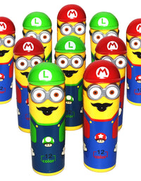 Minions Shaped Sketch Pen-Pencil Box Included with 12 Sketch Pen Set for School Kids (Multicolor)
