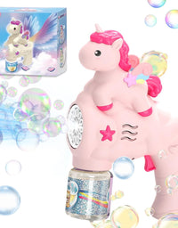 Electric Unicorn Bubble Machine Gun With 1 Bottles Bubble Refill Solution
