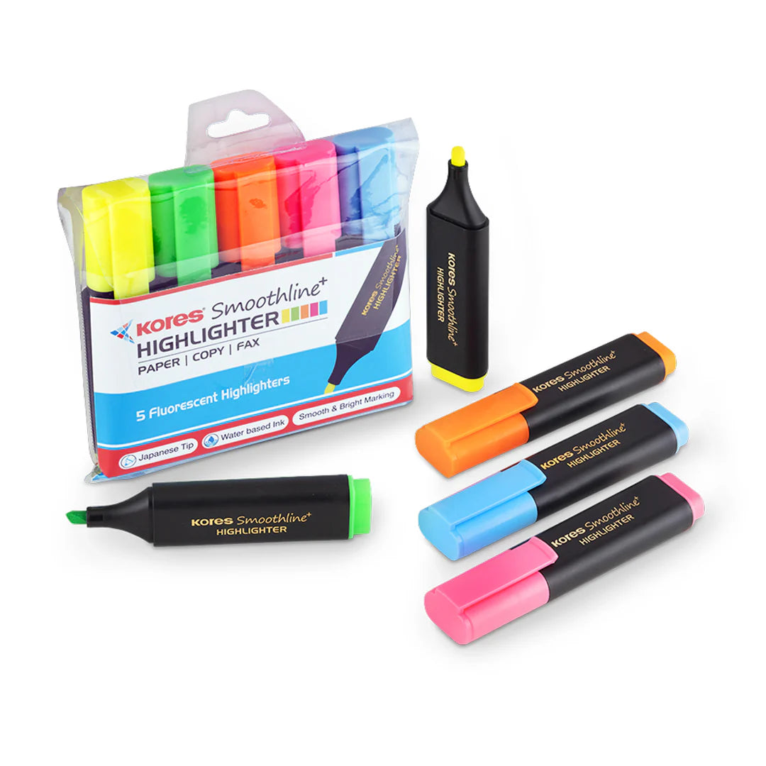 Kores Smoothline Highlighters – (SET of 5)