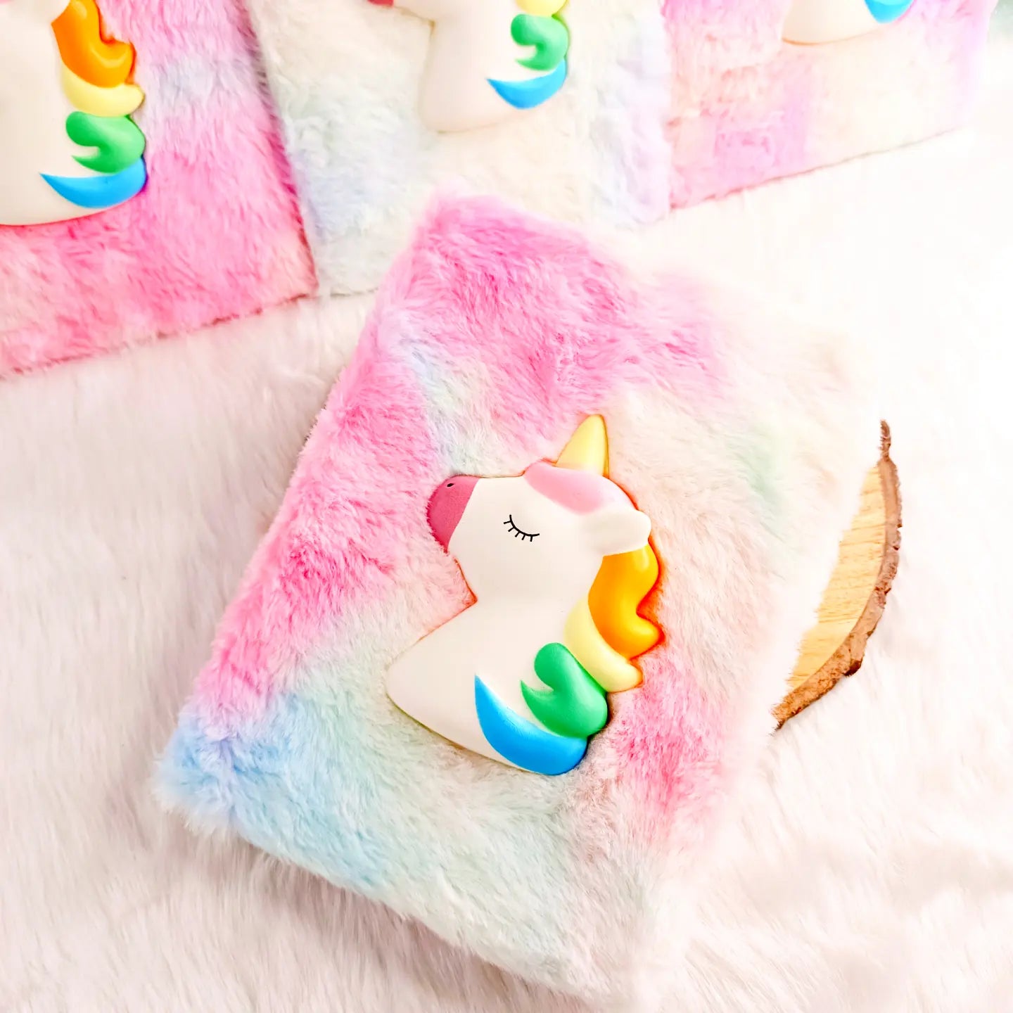 Cartoon Design Diary for Girls, 3D Squishy fur diary