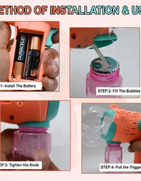 Bubble Machine for Kids Automatic Bubble Gun with 1 Bubble Solution (Multicolor)
