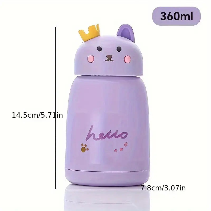 Glass Bottle Cat With Crown