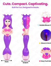 Mermaid Automatic Bubble Machine Toy for Kids – USB Rechargeable
