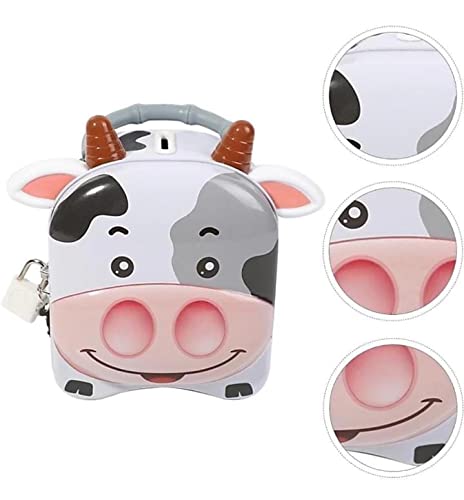 Cute Cow Money Safe Piggy Bank with Lock