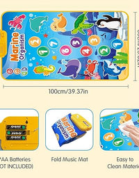 Musical Mat for Kids Ages 3+ - Marin Animals | Baby Piano Play Mat with 8 Vehicle Sounds | Interactive Musical Keyboard Early Learning Toy
