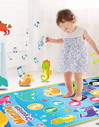 Musical Mat for Kids Ages 3+ - Marin Animals | Baby Piano Play Mat with 8 Vehicle Sounds | Interactive Musical Keyboard Early Learning Toy
