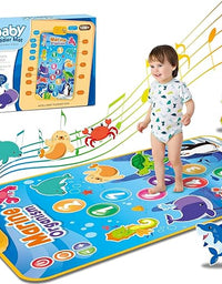 Musical Mat for Kids Ages 3+ - Marin Animals | Baby Piano Play Mat with 8 Vehicle Sounds | Interactive Musical Keyboard Early Learning Toy
