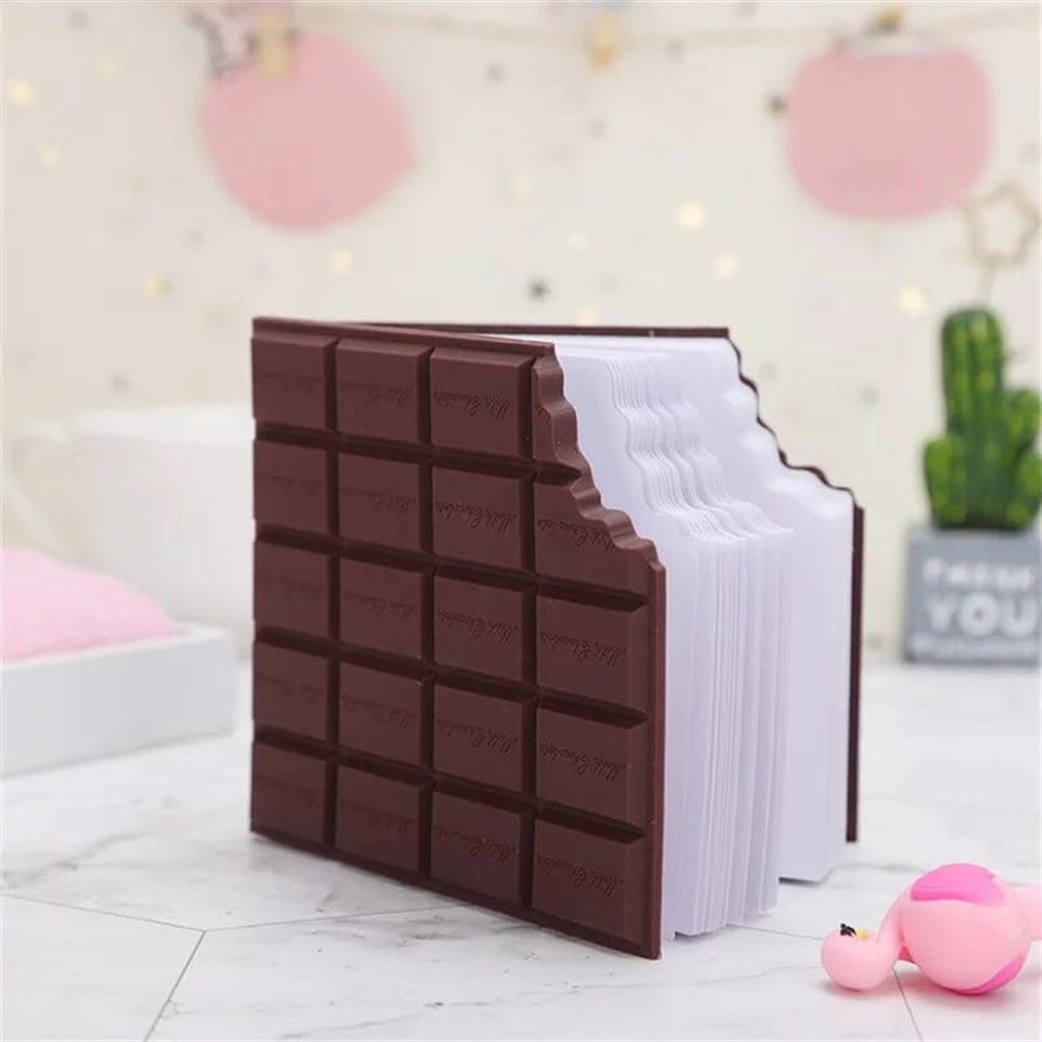 Mini Chocolate Memo Pad - Brown Notebook Stationery Notepad