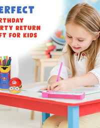 Minions Shaped Sketch Pen-Pencil Box Included with 12 Sketch Pen Set for School Kids (Multicolor)
