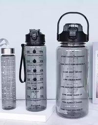3 in 1 Transparent Water Bottle (2000ML, 900ML, 300ML with Motivational Design
