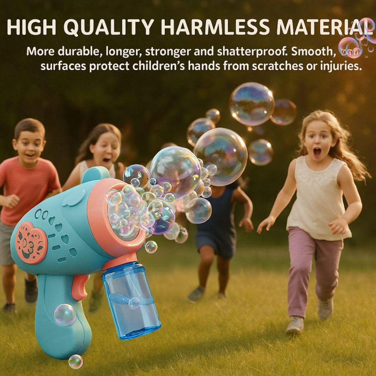 Bubble Machine for Kids Automatic Bubble Gun with 1 Bubble Solution (Multicolor)