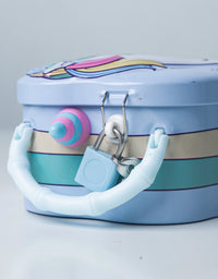 Unicorn Piggy Bank - Stylish Money Saving Tin Coin Bank with Lock and Key
