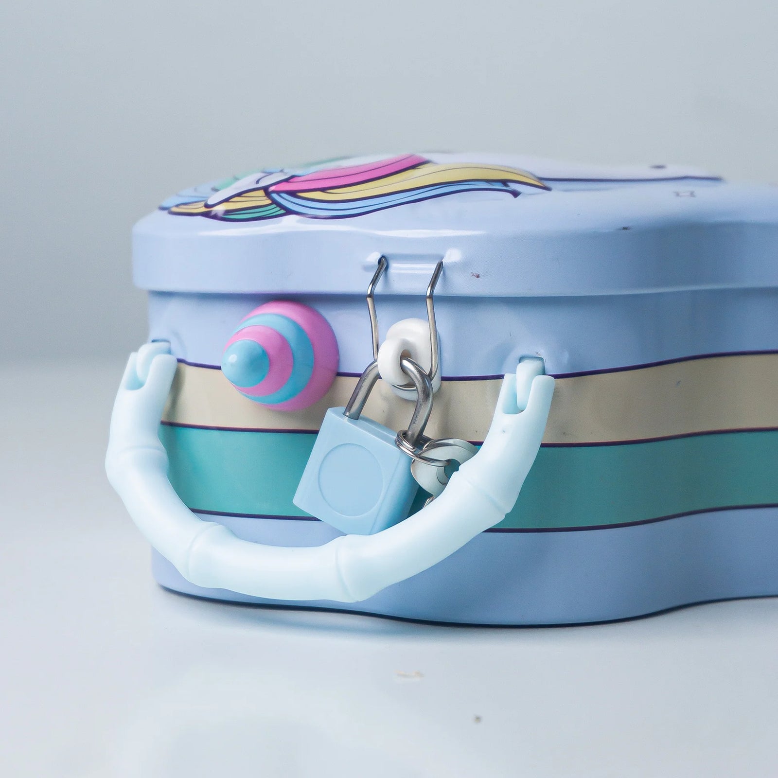 Unicorn Piggy Bank - Stylish Money Saving Tin Coin Bank with Lock and Key