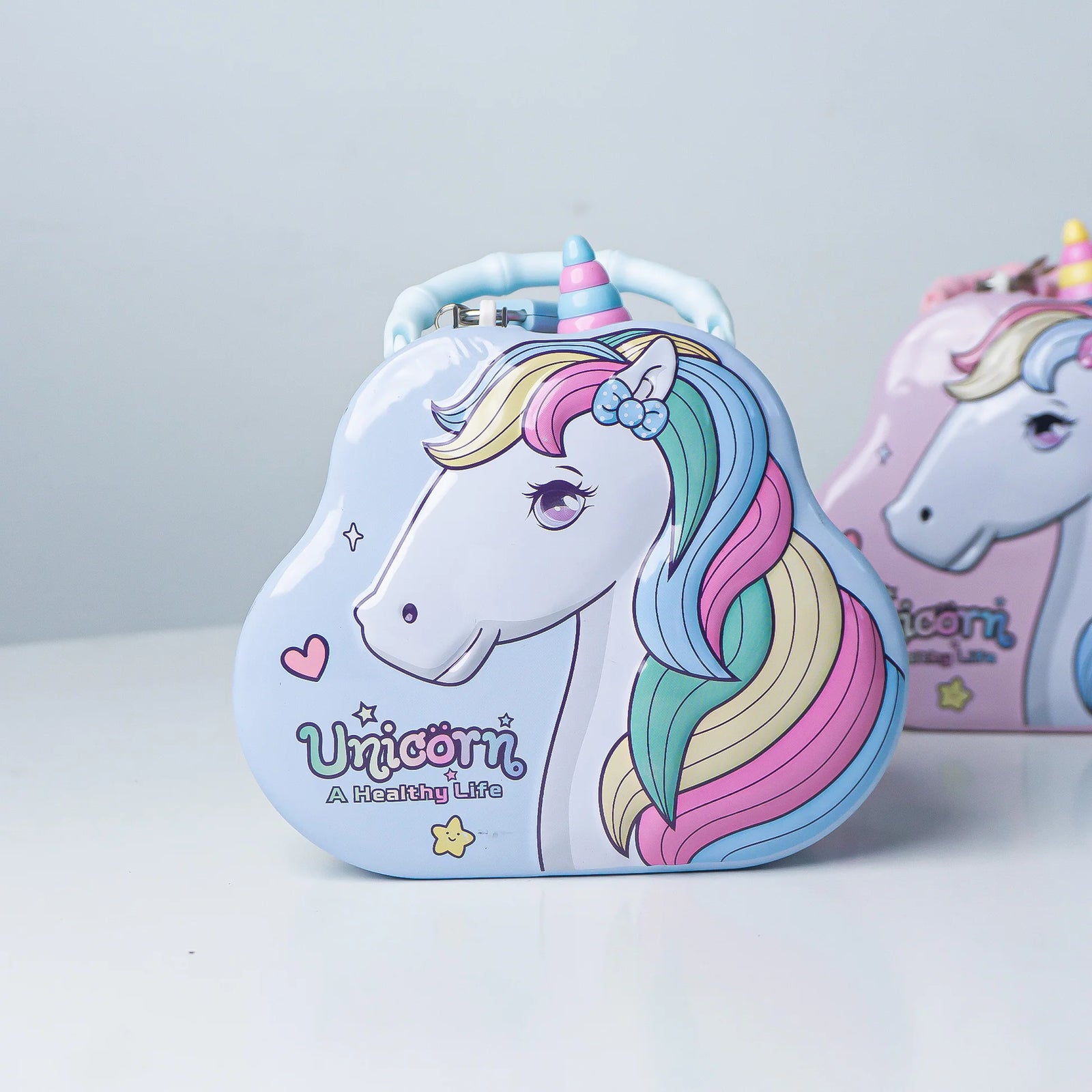Unicorn Piggy Bank - Stylish Money Saving Tin Coin Bank with Lock and Key