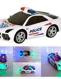 3D Light and Sound Police Car Toy for Kids – Bump and Go Action Vehicle
