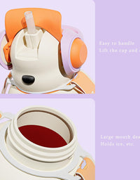 Cartoon Earphone Bear Water Bottle For Kids
