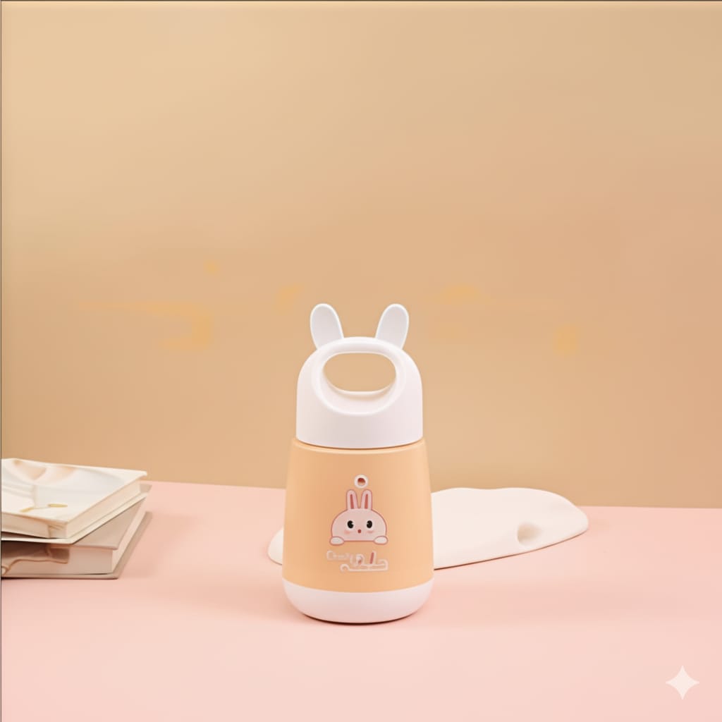 Rabbit Kids Vacuum Flask Bottle – 250ml Insulated Glass Water Bottle