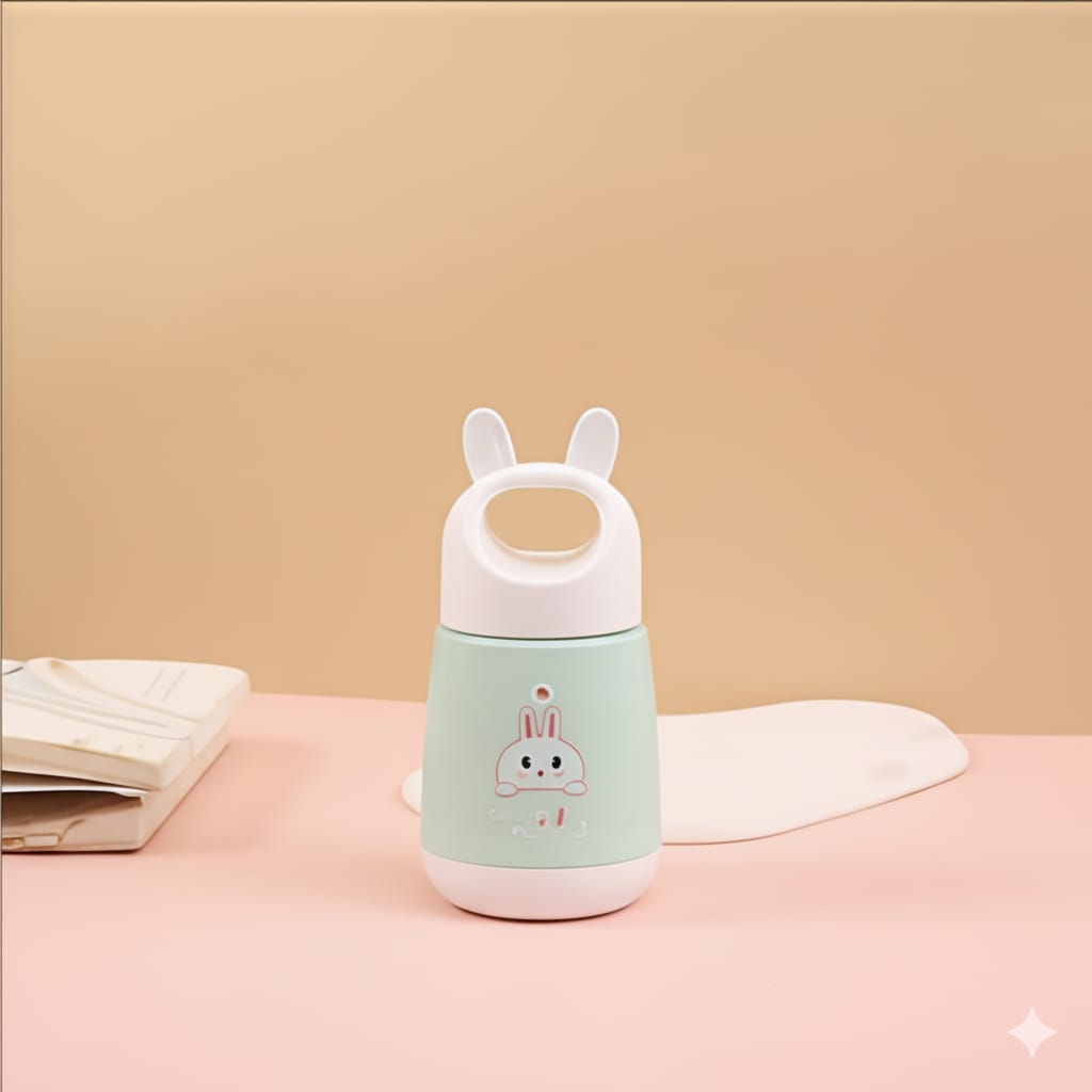 Rabbit Kids Vacuum Flask Bottle – 250ml Insulated Glass Water Bottle
