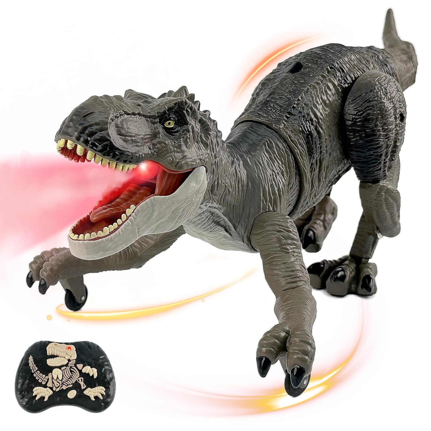 Remote Control Walking & Roaring Dinosaur Toy with Lights and Sound