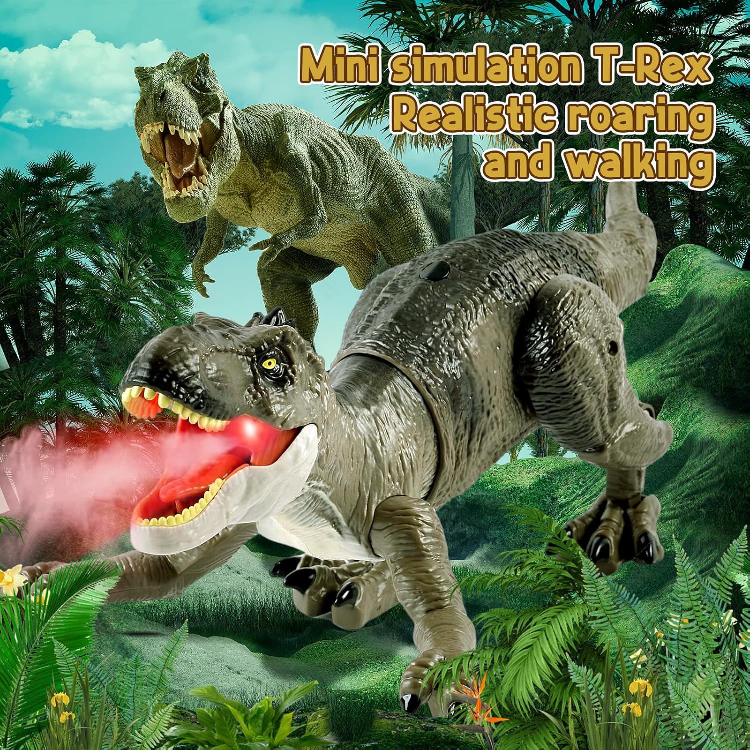 Remote Control Walking & Roaring Dinosaur Toy with Lights and Sound