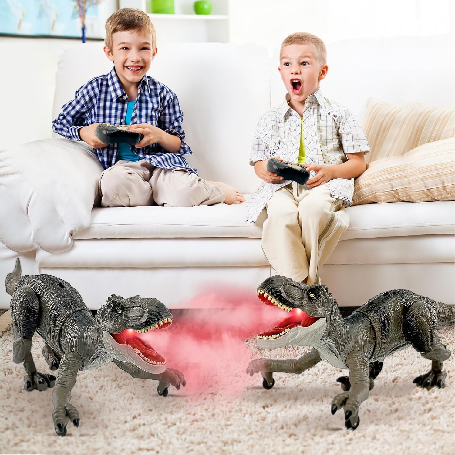 Remote Control Walking & Roaring Dinosaur Toy with Lights and Sound
