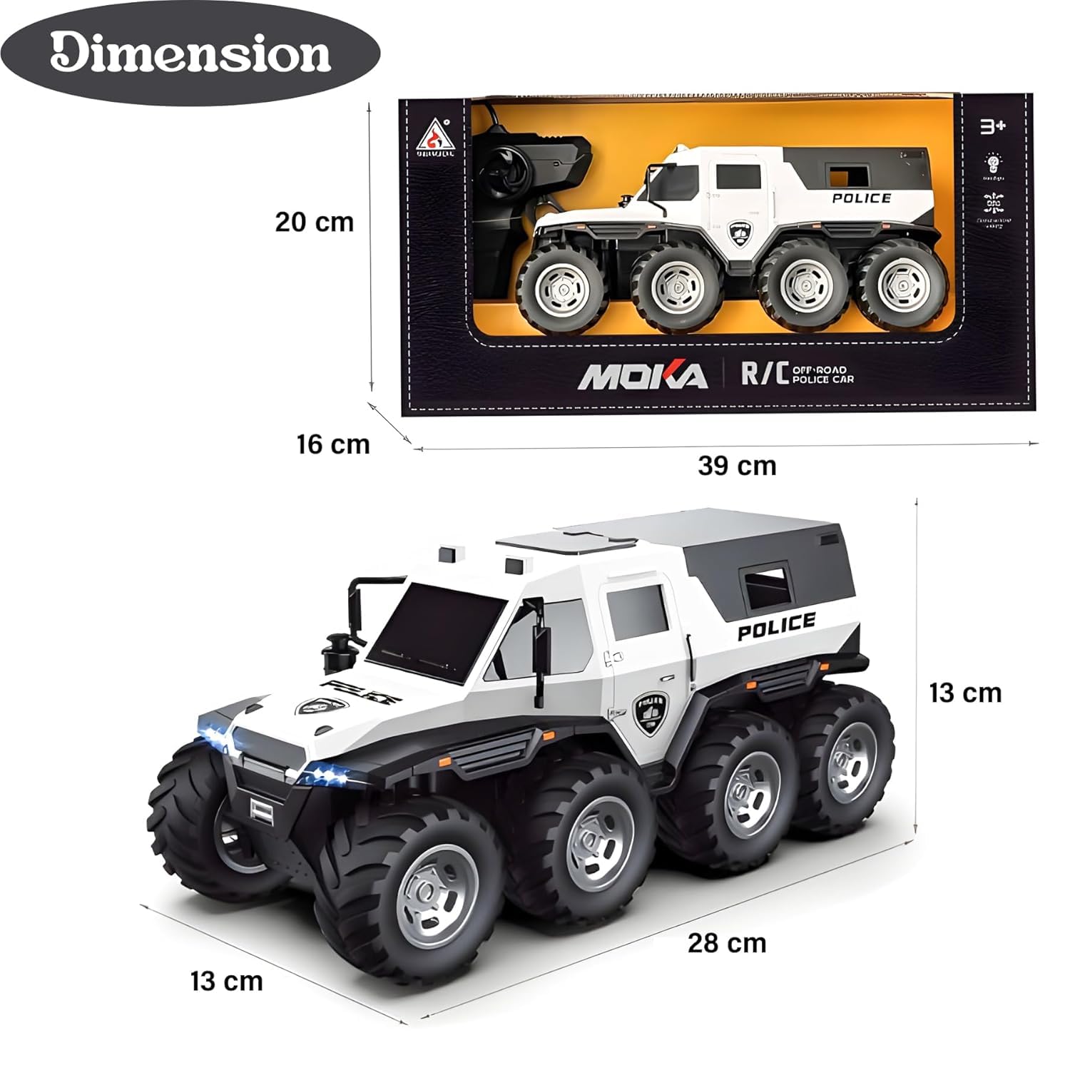 Remote Control Police Car with 4x4 Off-Road Wheels