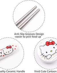 Portable Stainless Steel Cutlery Set – Spoon, Fork & Chopsticks with Case
