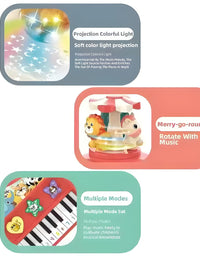 Animal Concert Musical Piano for Kids – Rotary Electronic Organ with Lights & Sound
