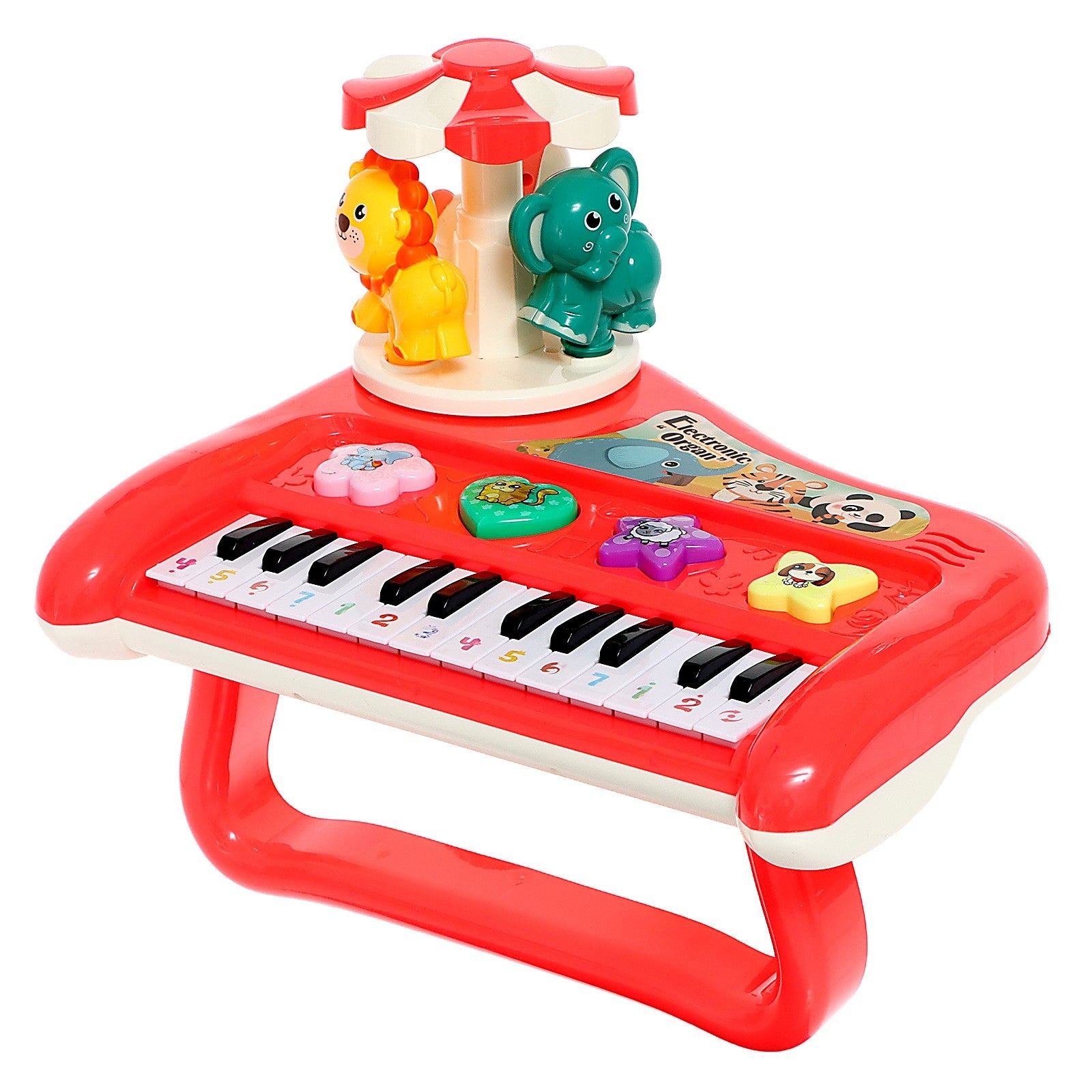 Animal Concert Musical Piano for Kids – Rotary Electronic Organ with Lights & Sound