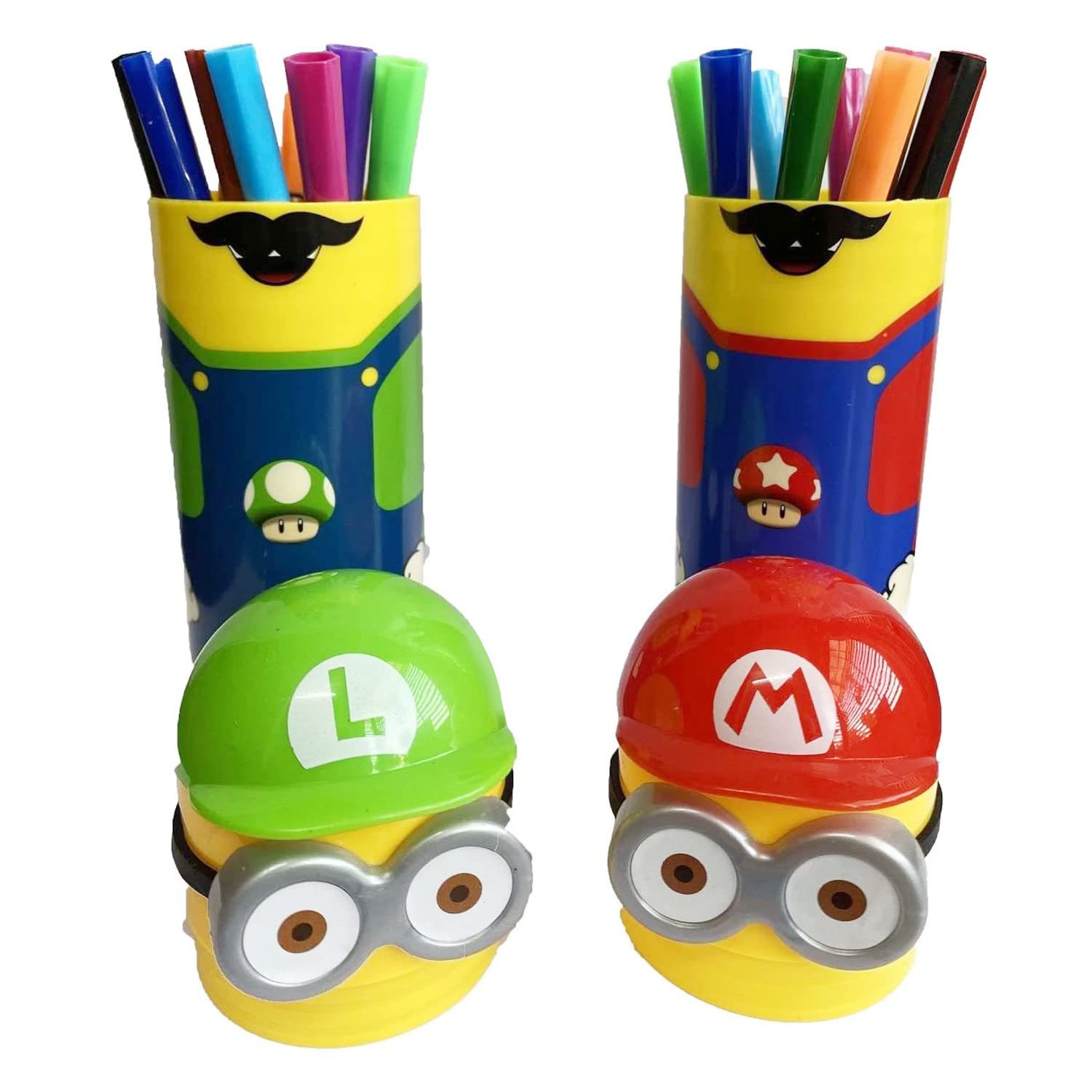 Minions Shaped Sketch Pen-Pencil Box Included with 12 Sketch Pen Set for School Kids (Multicolor)