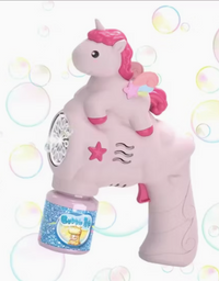 Electric Unicorn Bubble Machine Gun With 1 Bottles Bubble Refill Solution

