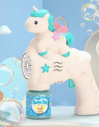Electric Unicorn Bubble Machine Gun With 1 Bottles Bubble Refill Solution
