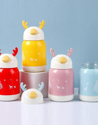 Small Premium Water Bottle Insulated Glass Bottle with Outer Plastic Cover
