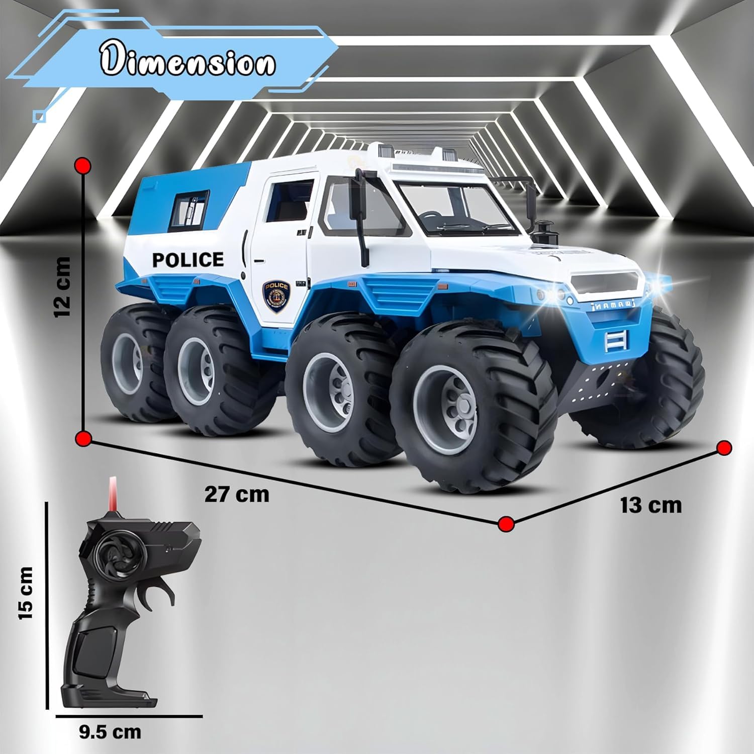 Remote Control Police Car with 4x4 Off-Road Wheels