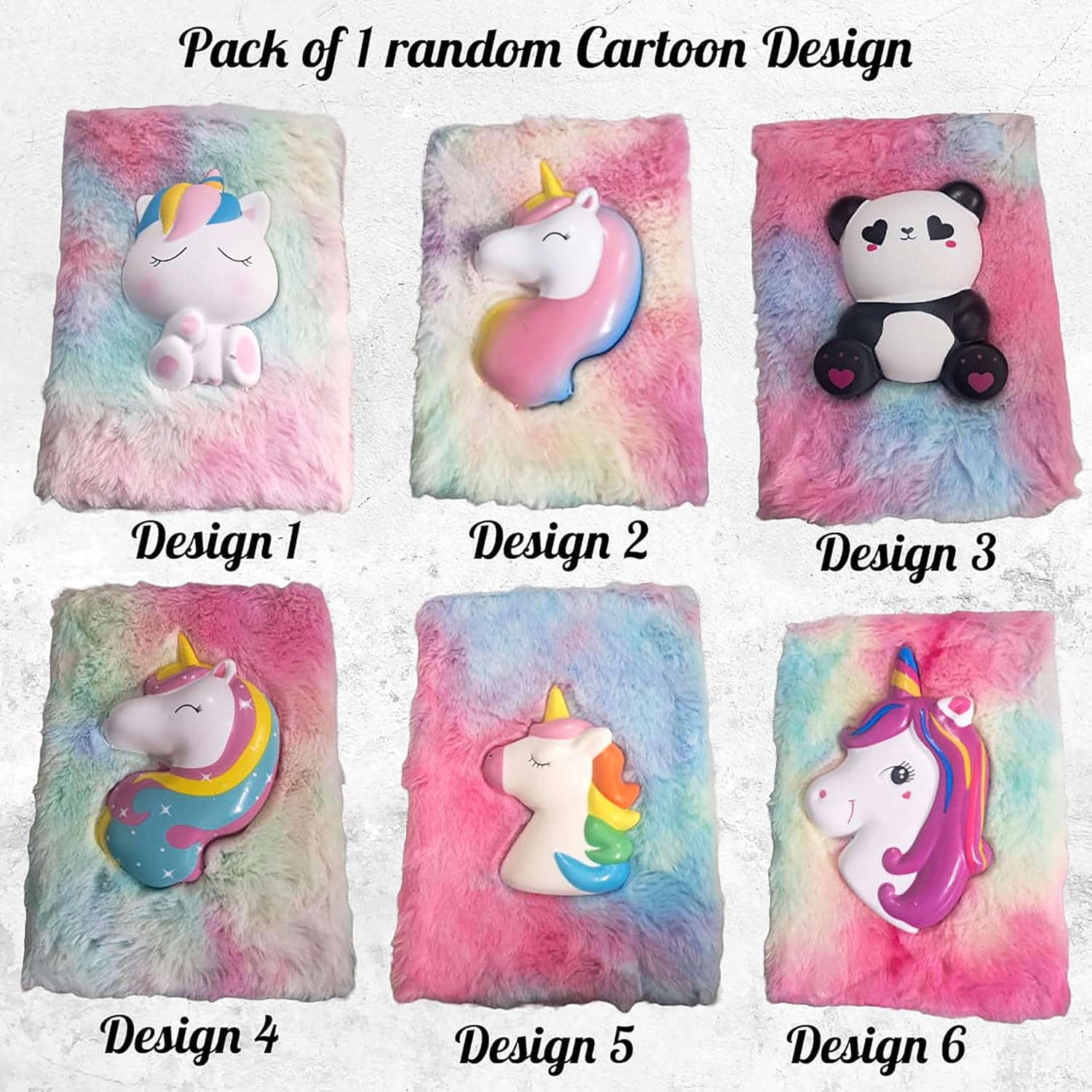 Furry Notebooks with 3D Cartoon Covers – Cute & Colorful Journals for Kids & Teens