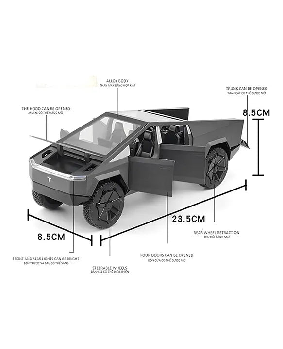 Tesla Cyber Truck with Openable Doors, Lights And Sound Music