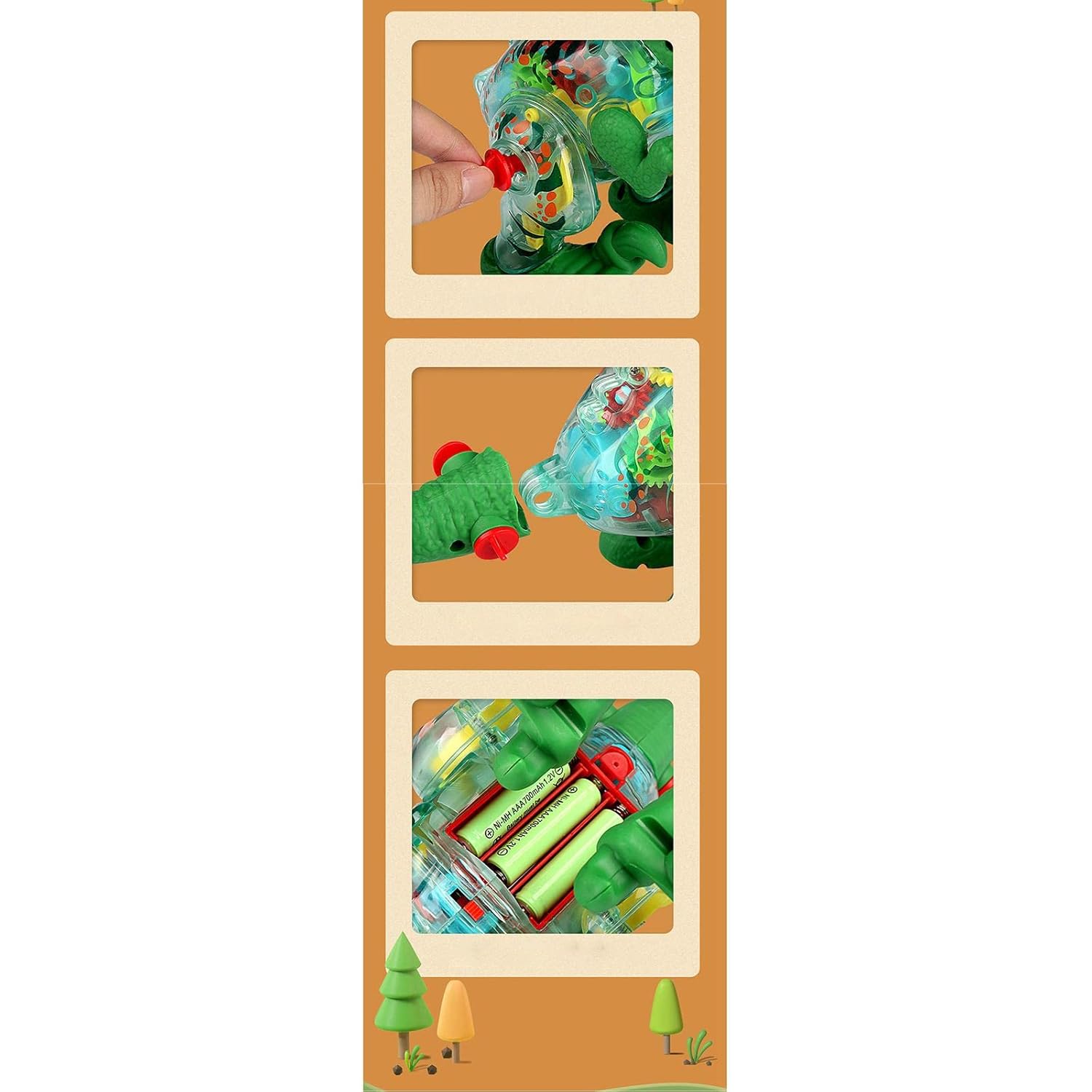 Toy Assemblable Transparent Dinosaur Durable Transparent for Gift