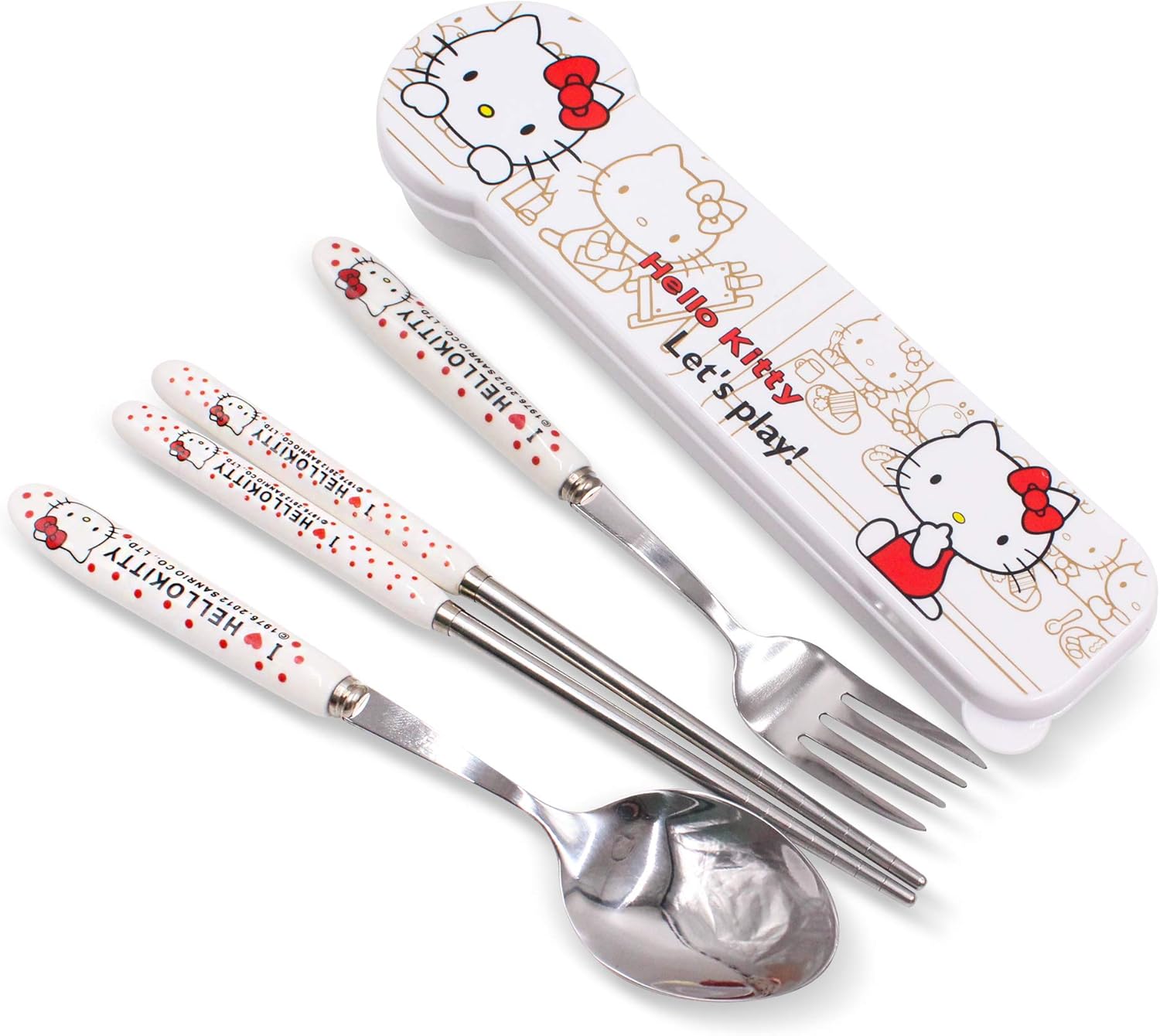 Portable Stainless Steel Cutlery Set – Spoon, Fork & Chopsticks with Case