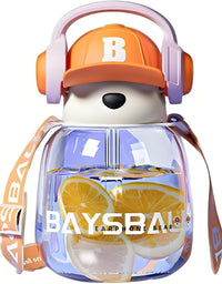 Cartoon Earphone Bear Water Bottle For Kids
