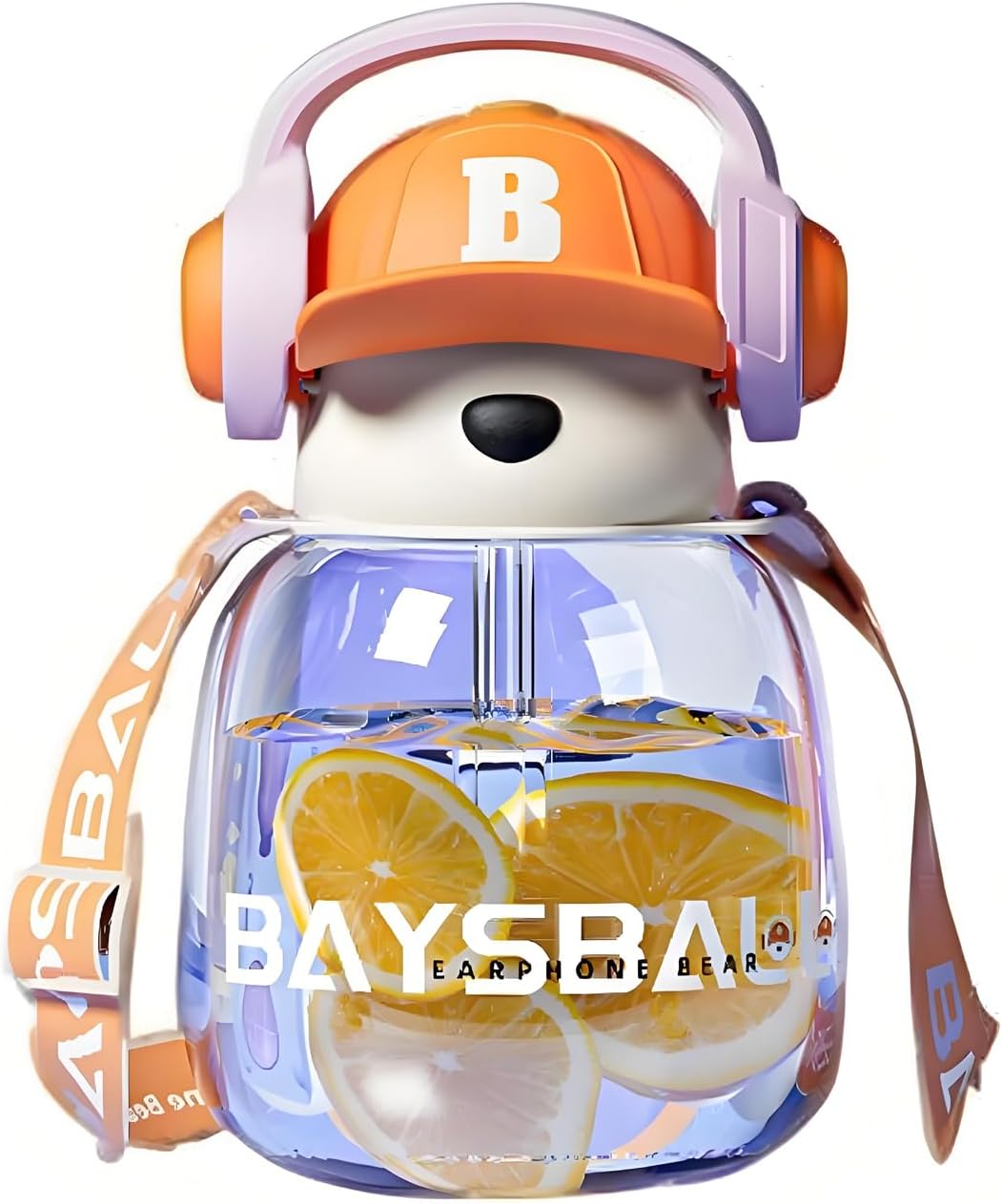 Cartoon Earphone Bear Water Bottle For Kids