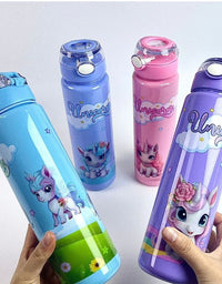 Unicorn Printed Kids Water Bottle – Leakproof & Stylish Sipper
