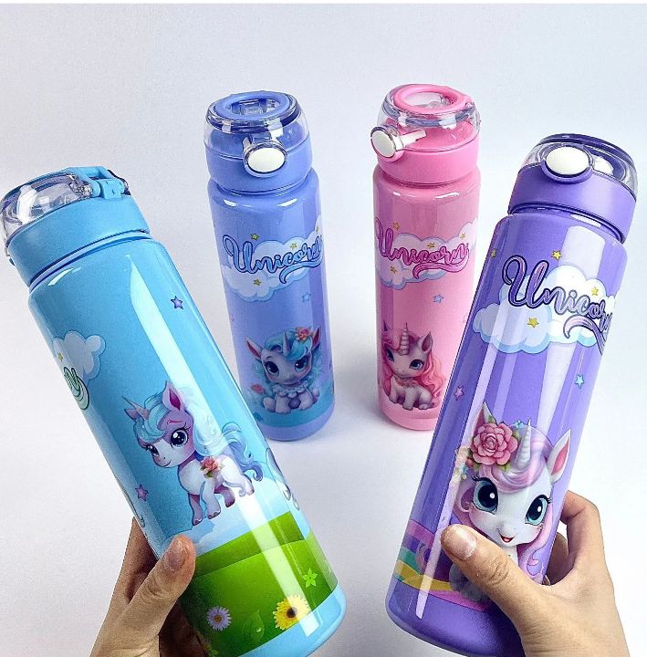Unicorn Printed Kids Water Bottle – Leakproof & Stylish Sipper