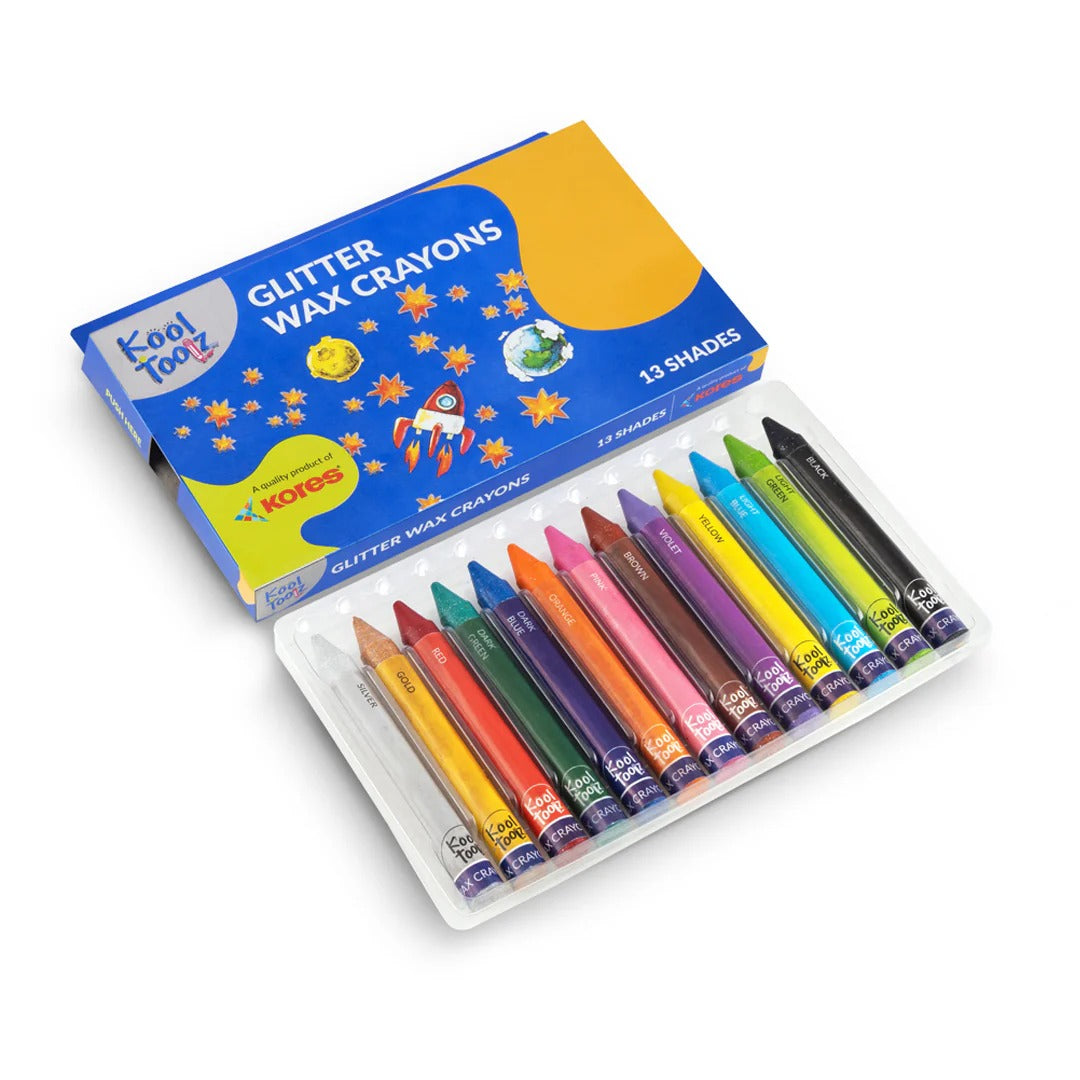 Kores Glitter Wax Crayons 12+1
